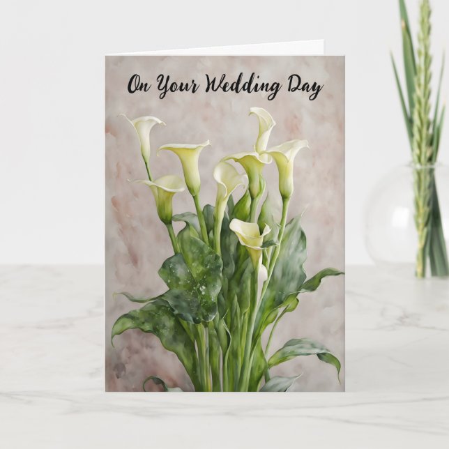 Carte Bouquet de fleurs de calla Lily Félicitations de m (Devant)