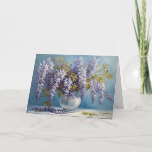 Carte Bouquet de fleurs de glycine