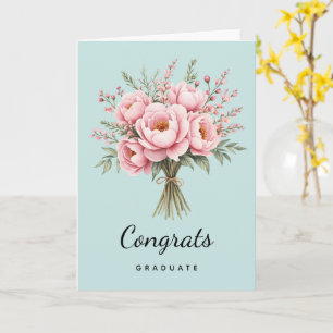 Carte Bouquet de fleurs de pivoine rose joli pour la rem
