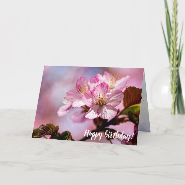 Carte Bouquet de fleurs de sakura époustouflantes de cou (Devant)