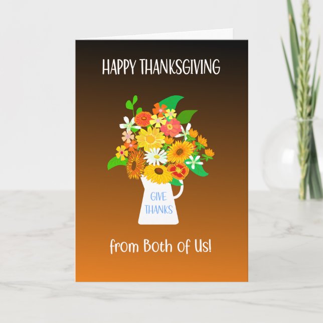 Carte Bouquet de fleurs de Thanksgiving de nous deux (Devant)