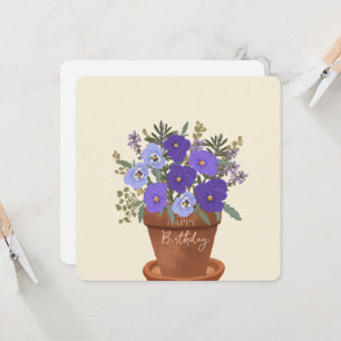 Carte Bouquet de fleurs de violettes violettes, fleur de