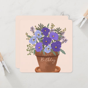 Carte Bouquet de fleurs de violettes violettes, fleur de