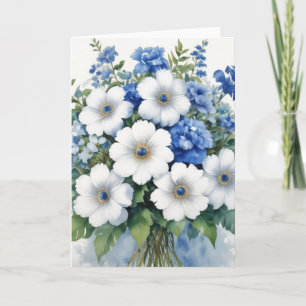 Carte Bouquet de fleurs Elégante aquarelle