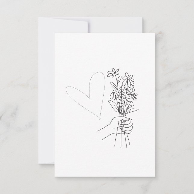 Carte Bouquet de fleurs pour la Saint Valentin (Devant)