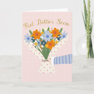 Carte Bouquet de fleurs pour un prompt rétablissement de
