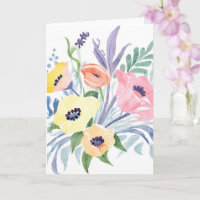 Bouquet de fleurs printanières | Aquarelle florale