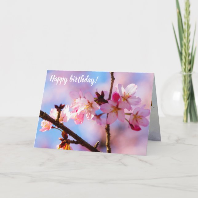 Carte Bouquet De Fleurs Sakura À L'Ombre D'Un Arbre (Devant)