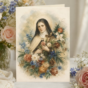 Carte Bouquet de fleurs sauvages de Ste Thérèse de Lisie