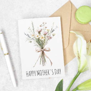 Carte Bouquet de fleurs sauvages pour la fête des mères