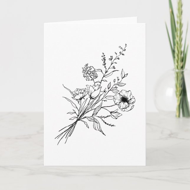 Carte Bouquet de fleurs Vintages (Devant)