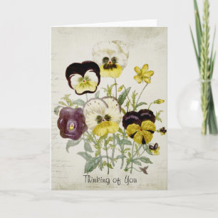 Carte Bouquet de fleurs Vintages peintes Script 1