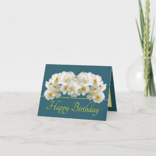 Carte Bouquet de jonquille jaune vert Jaune Joyeux anniv