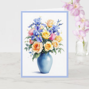 Carte Bouquet de jonquilles de la Fête des Mères Roses &