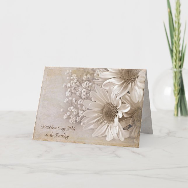 Carte Bouquet de marguerite d'anniversaire de la femme (Devant)