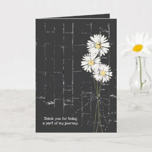 Carte bouquet de marguerite sur brique noire