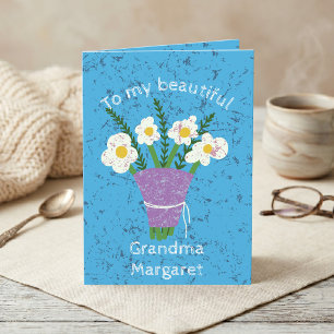 Carte Bouquet de marguerites blanches en détresse pour l