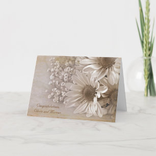 Carte Bouquet de marguerites de mariage