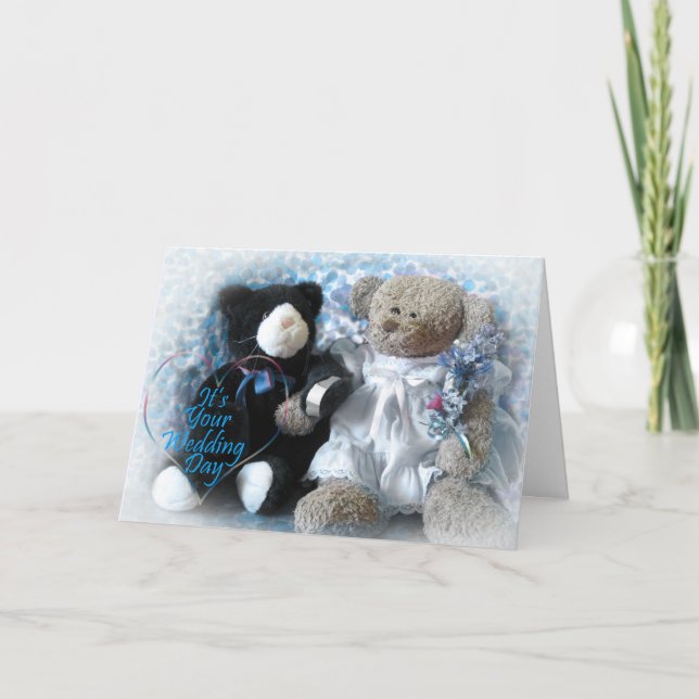 Carte Bouquet de mariage d'ours (Devant)