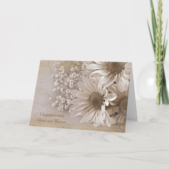 Carte Bouquet de mariée aux marguerites (Devant)