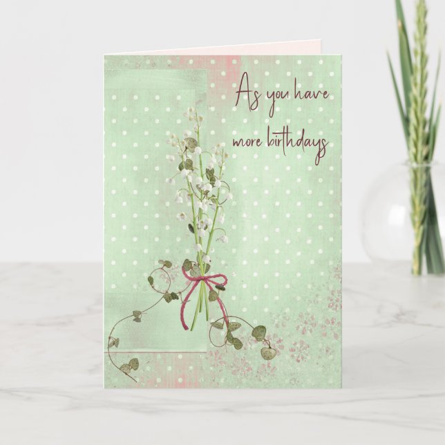 Carte Bouquet de muguet d'anniversaire (Devant)