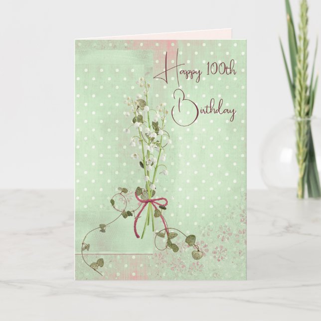 Carte Bouquet de muguet pour 100e anniversaire (Devant)