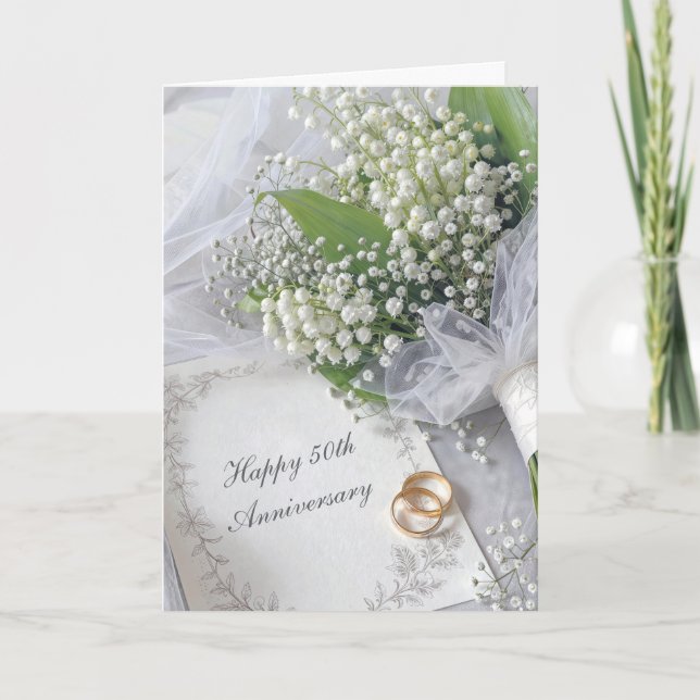 Carte Bouquet de muguet pour le 50e anniversaire  (Devant)