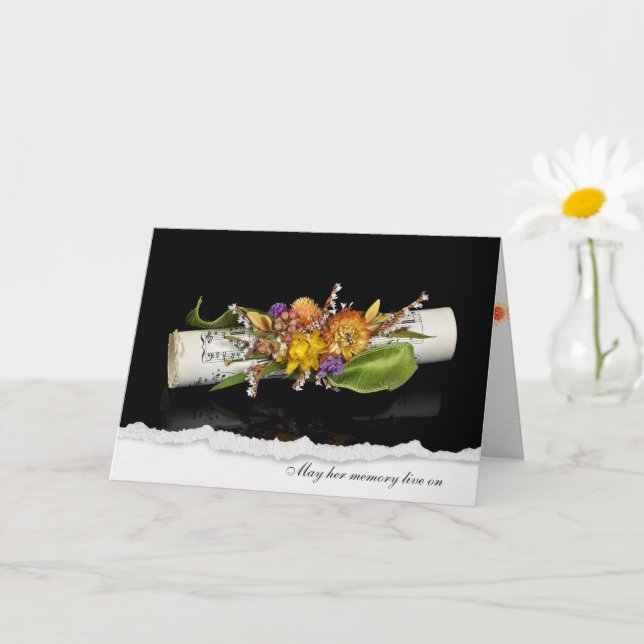 Carte bouquet de musique sympathique sur noir (Petite plante)