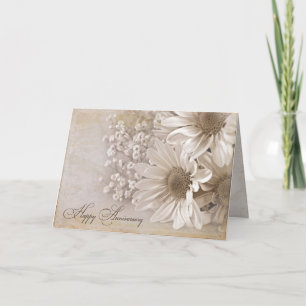 Carte bouquet de pâquerettes pour anniversaire de mariag