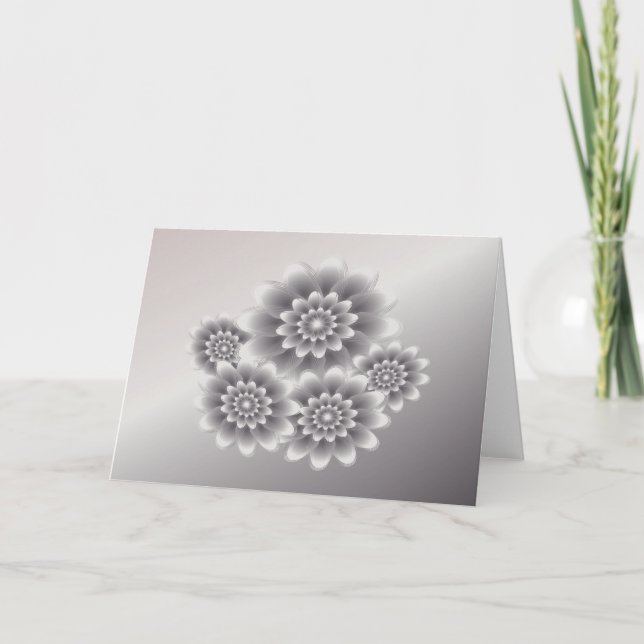 Carte Bouquet de pétales d'argent (Devant)