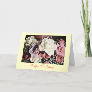 Carte Bouquet de roses d'anniversaire
