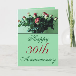 Carte Bouquet de roses du 30ème anniversaire Belle Photo