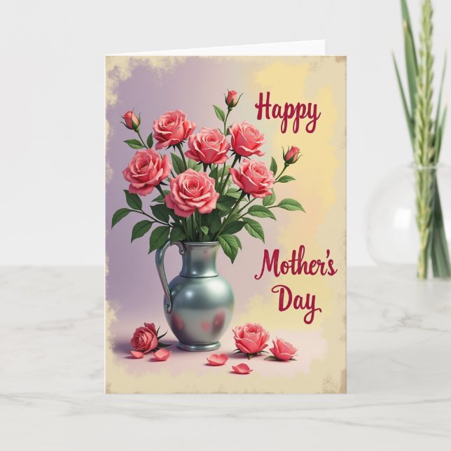 Carte Bouquet de Roses en dégradé (Devant)