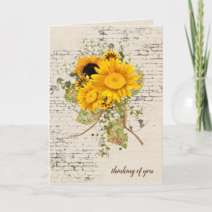Carte Bouquet de tournesol en brique