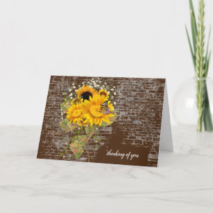 Carte bouquet de tournesol papillon pensant à vous