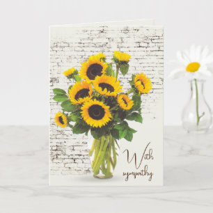 Carte Bouquet de tournesol Sympathy sur brique