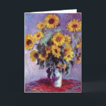 Carte Bouquet de tournesols de Claude Monet, Art Vintage<br><div class="desc">Bouquet of Sunflowers (1881) de Claude Monet est un vintage impressionniste peinture à la morue florale d'art. Fleurs jaunes fleuries du jardin. Un bouquet de tournesol de saison estivale dans un vase. À propos de l'artiste : Claude Monet (1840-1926) est un fondateur du mouvement de peinture impressionniste française, dont la...</div>
