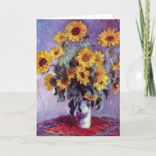 Carte Bouquet de tournesols de Claude Monet, Art Vintage