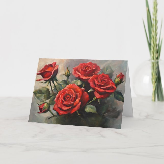 Carte Bouquet des Roses Rouges (Devant)