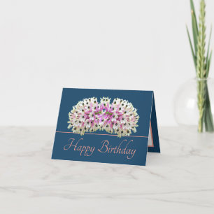 Carte Bouquet d'orchidée blanche exotique rose bleu Anni