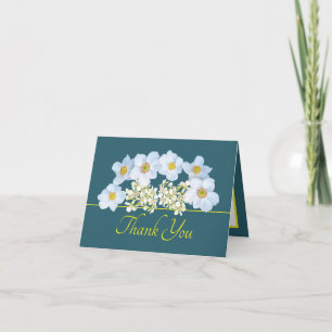 Carte Bouquet d'orchidée jaune chic vert Merci