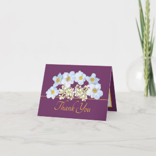 Carte Bouquet d'orchidée violet or chic Anémonique Merci