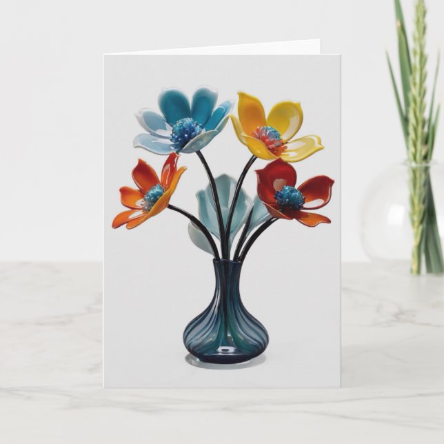 Carte Bouquet en verre (Devant)