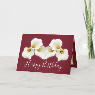 Carte Bouquet Floral Blanc Calla Lilies Floral Anniversa