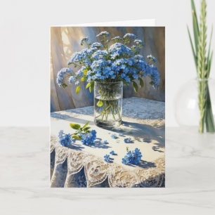 Carte Bouquet Floral Blue Forget-Me-Not