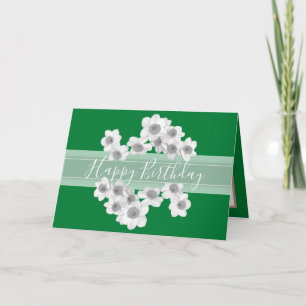 Carte Bouquet floral Daffodil Fleur verte fille Annivers
