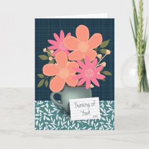 Carte Bouquet Floral Lumineux Pensée Moderne Pour Vous