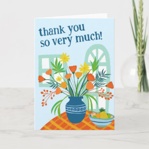 Carte Bouquet Floral Merci Cute Personnalisé Coloré