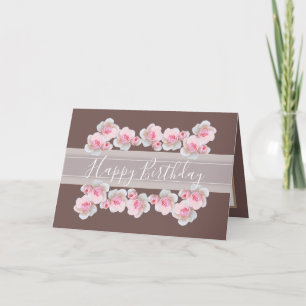 Carte Bouquet floral Rose Fleur Chic Girl Anniversaire