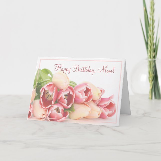 Carte Bouquet floral rose Peach moderne Anniversaire de  (Devant)